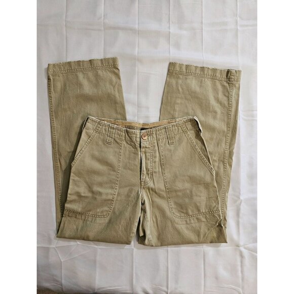 VTG Y2K Abercombie A&F wide leg khaki pants womens sz 4 Button Fly - Picture 8 of 9